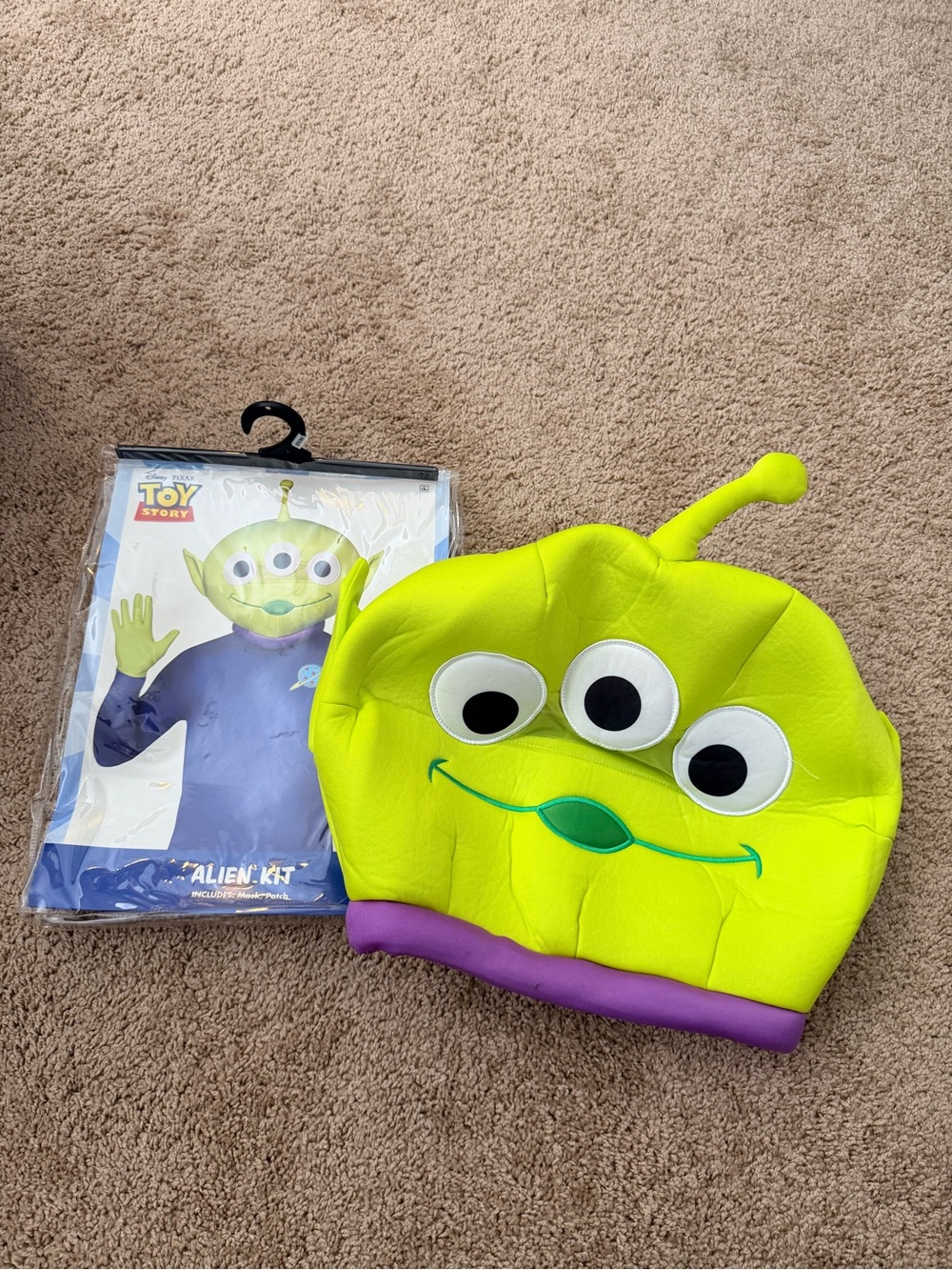 Disney Toy Story Three-Eye Alien Hat - Neon Green & Purple